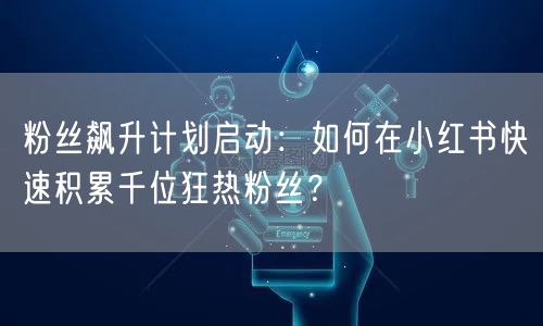 粉丝飙升计划启动：如何在小红书快速积累千位狂热粉丝？