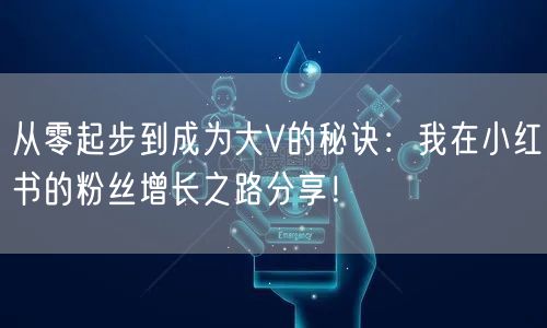 从零起步到成为大V的秘诀：我在小红书的粉丝增长之路分享！