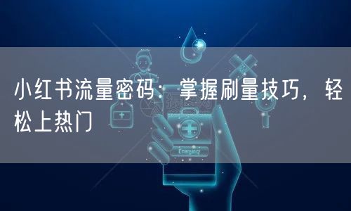 小红书流量密码：掌握刷量技巧，轻松上热门