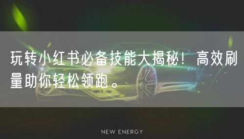 玩转小红书必备技能大揭秘！高效刷量助你轻松领跑。