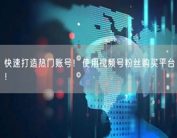 快速打造热门账号！使用视频号粉丝购买平台！