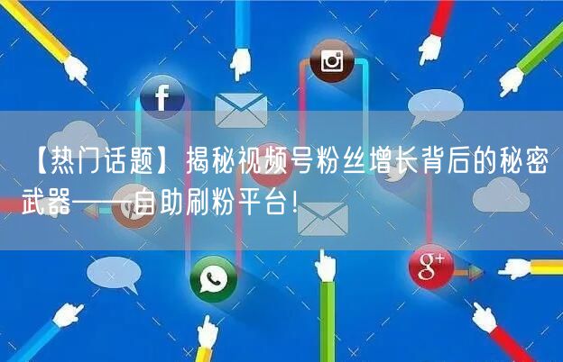 【热门话题】揭秘视频号粉丝增长背后的秘密武器——自助刷粉平台