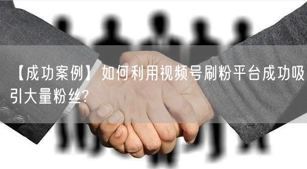 【成功案例】如何利用视频号刷粉平台成功吸引大量粉丝?