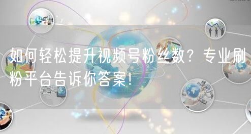 如何轻松提升视频号粉丝数？专业刷粉平台告