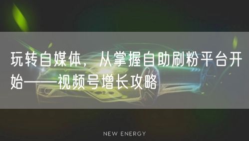 玩转自媒体，从掌握自助刷粉平台开始——视频号增长攻略