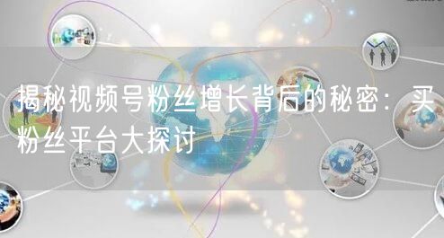 揭秘视频号粉丝增长背后的秘密：买粉丝平台大探讨
