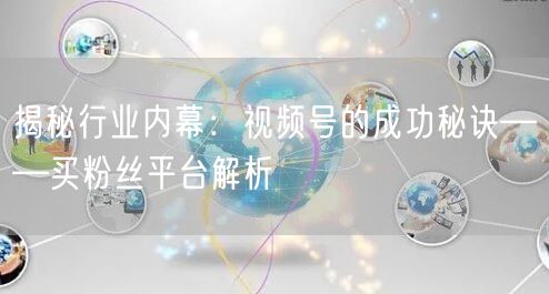 揭秘行业内幕：视频号的成功秘诀——买粉丝平台解析