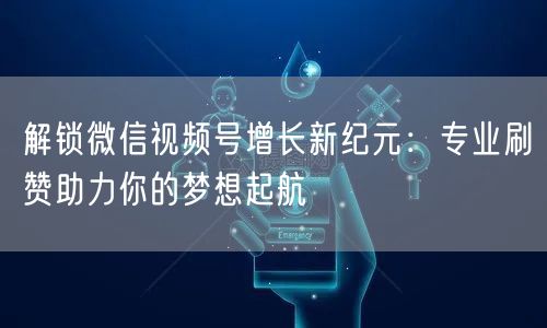 解锁微信视频号增长新纪元：专业刷赞助力你的梦想起航