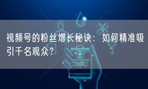 视频号的粉丝增长秘诀：如何精准吸引千名观众？