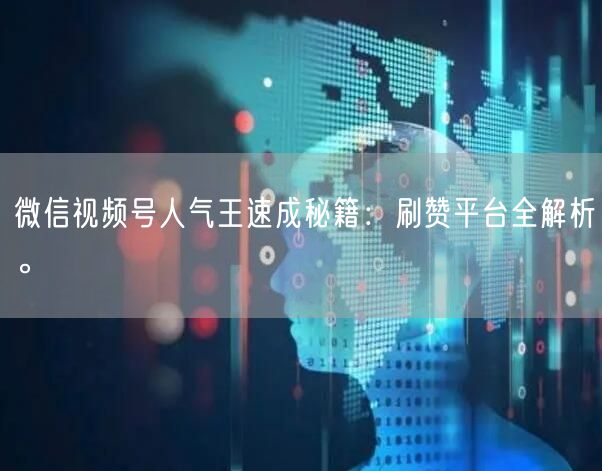 微信视频号人气王速成秘籍：刷赞平台全解析。