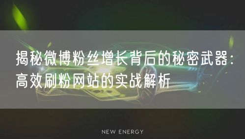 揭秘微博粉丝增长背后的秘密武器：高效刷粉网站的实战解析