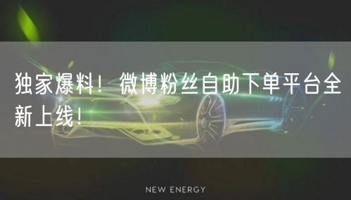 独家爆料！微博粉丝自助下单平台全新上线！